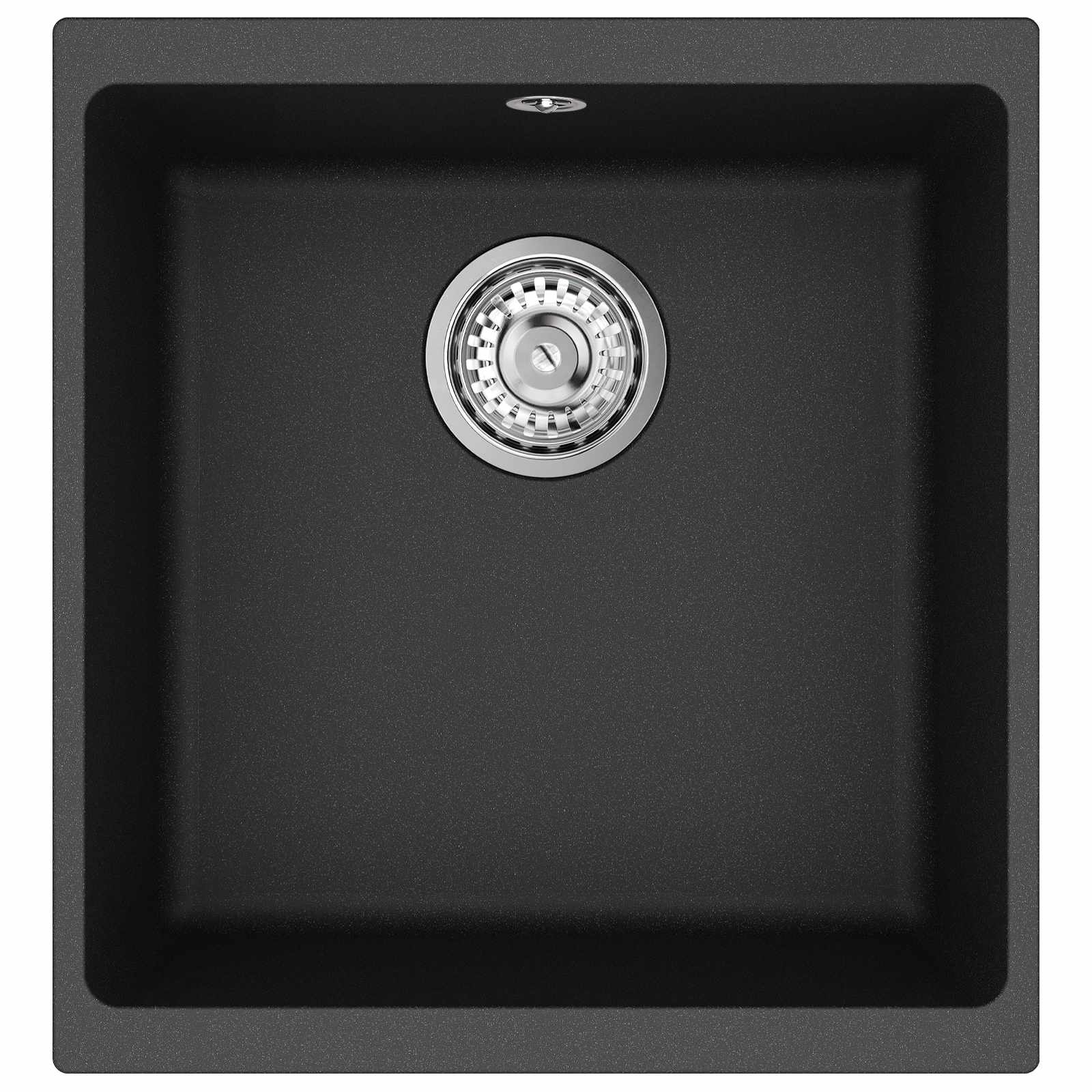Waschbecken Schwarz 370 x 460 mm 80% Quarz und 20% Harz