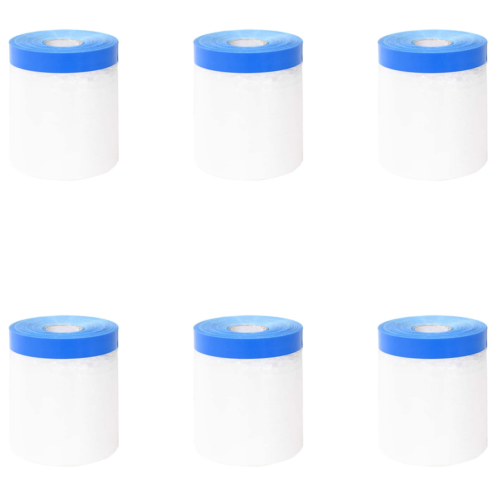 Abdeckfolie mit Klebeband 6 pcs Transparent und Blau