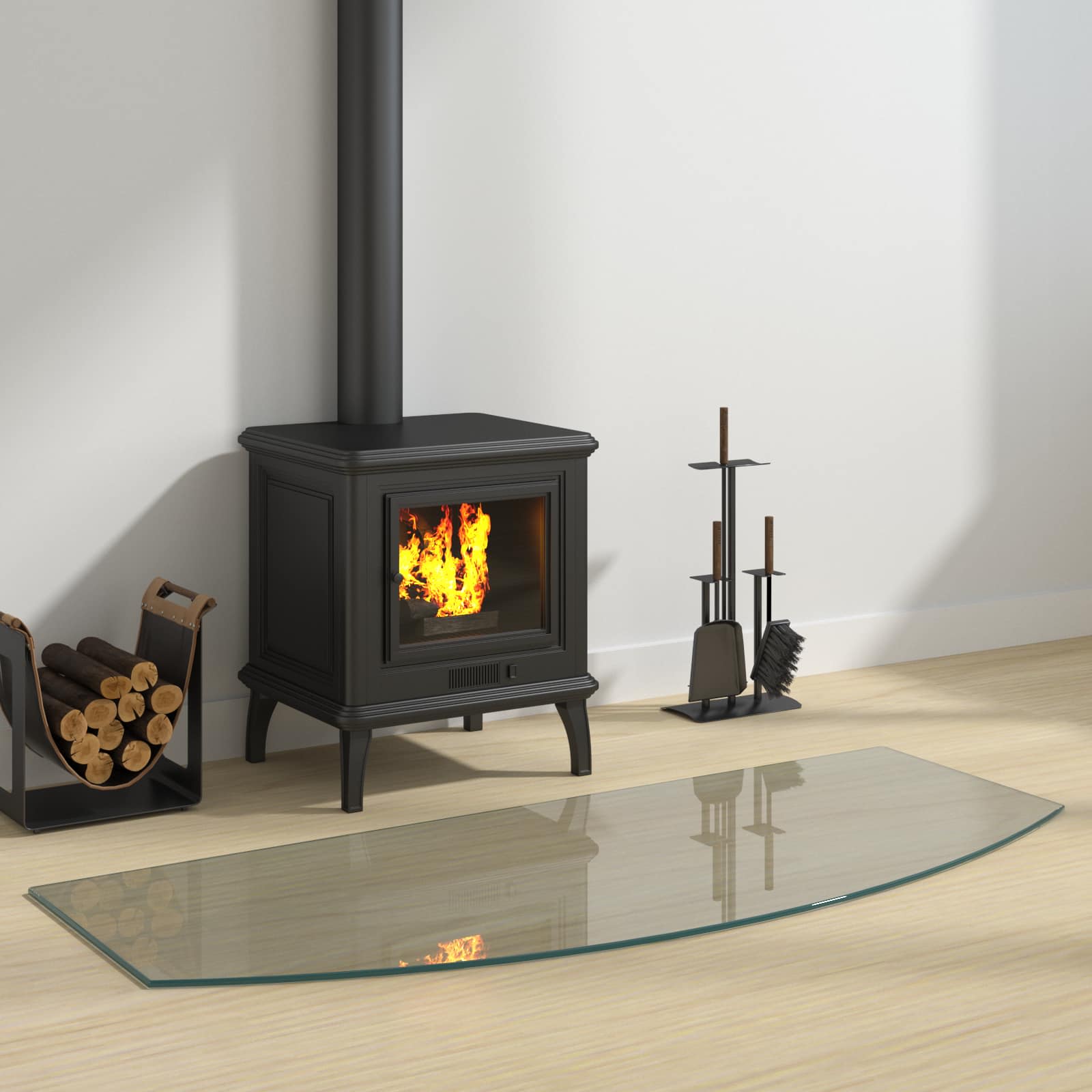 Feuerstelle Glasplatte Transparent 80 x 50 cm Glas