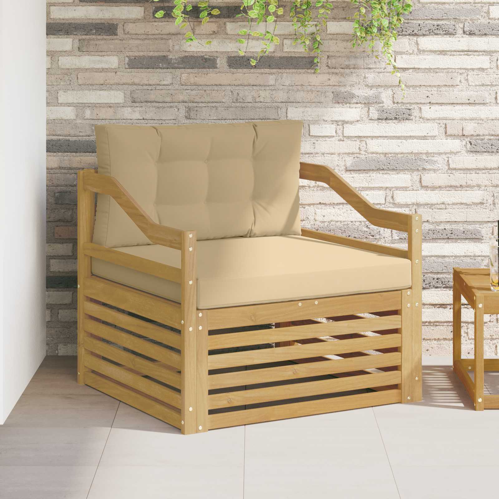 2 Stück Outdoor-Sofa Natur