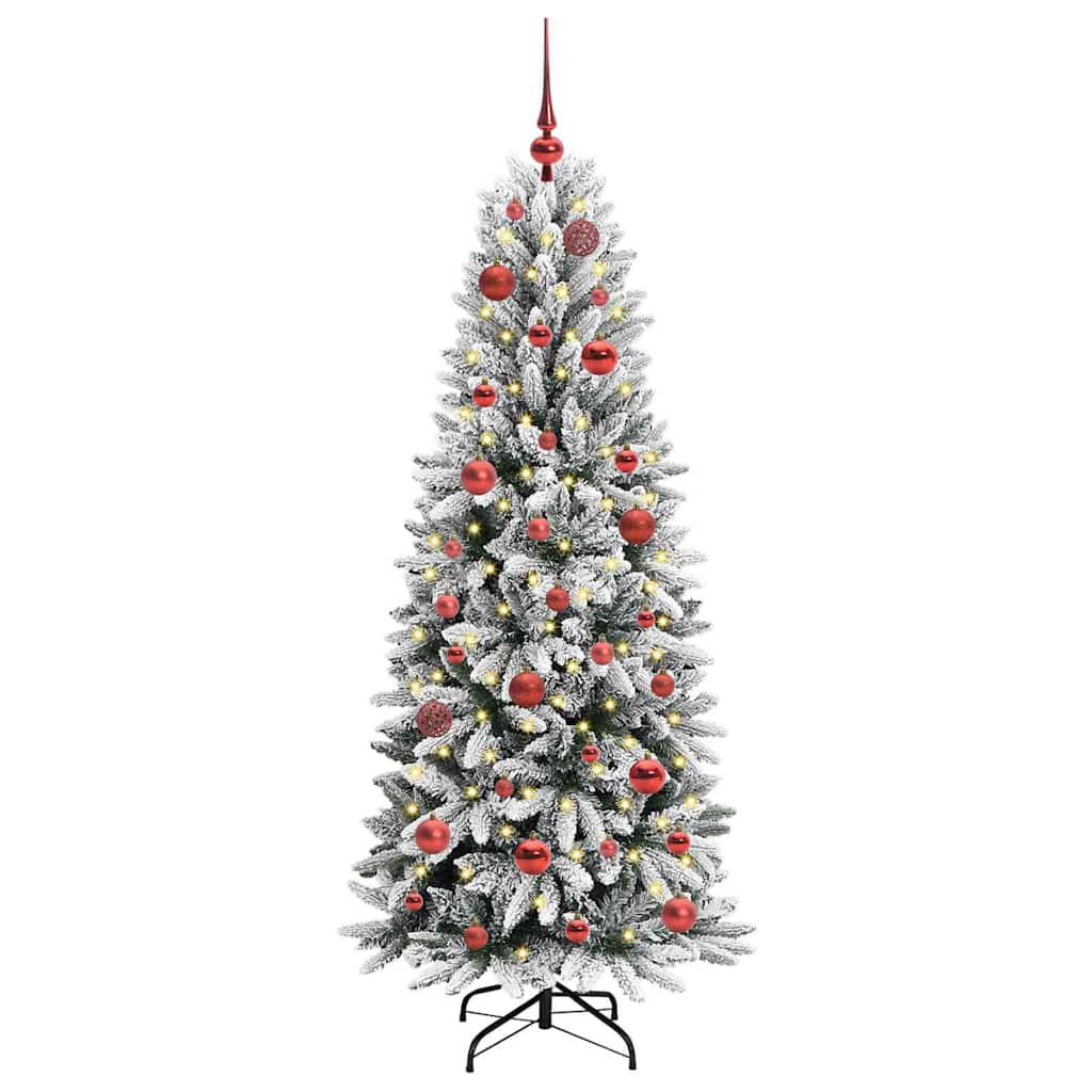 Künstlicher Weihnachtsbaum mit 150 LEDs mit Ständer Weiß 120 cm