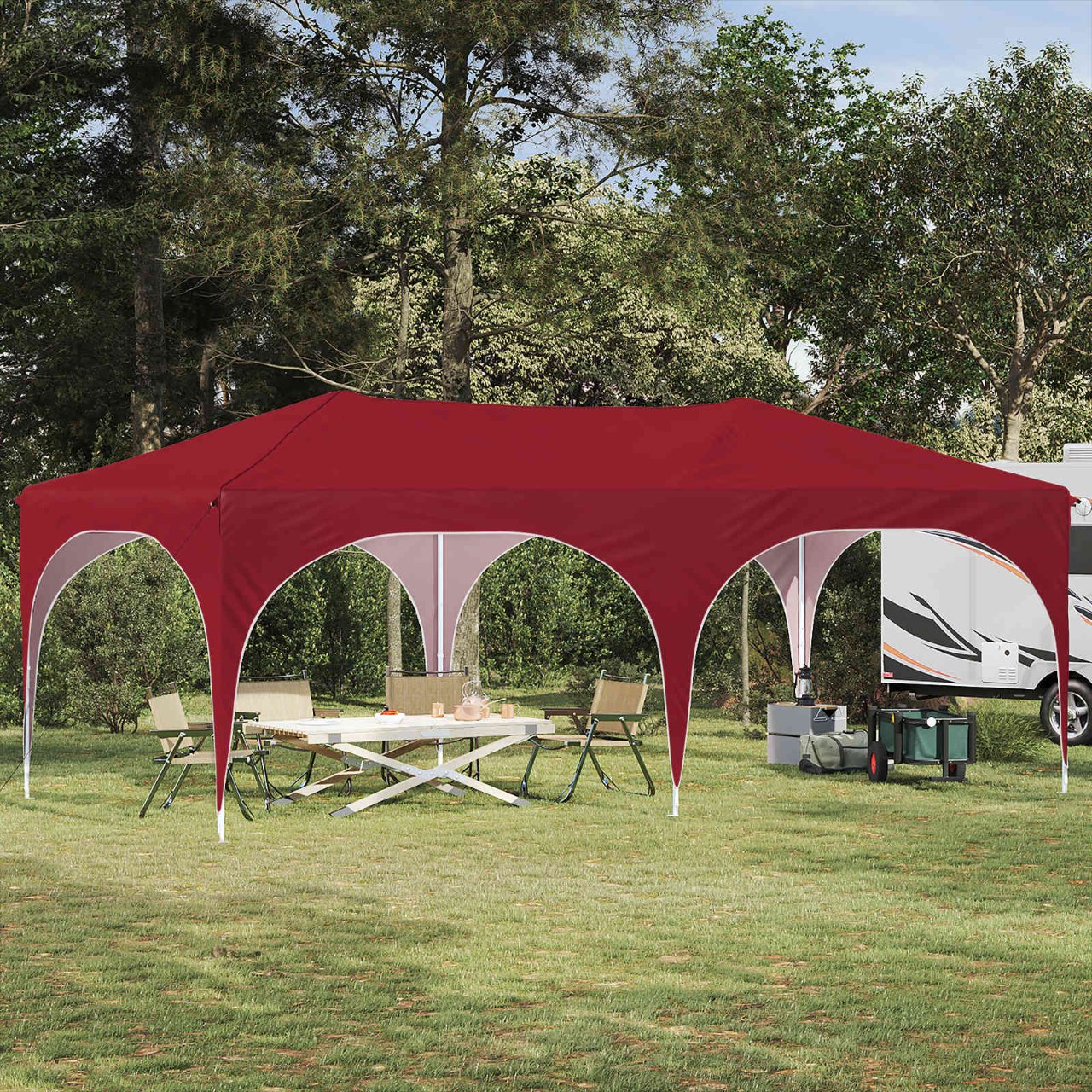 Pop-up Partyzelt 575 x 288 x 245 cm Creme Oxford-Stoff