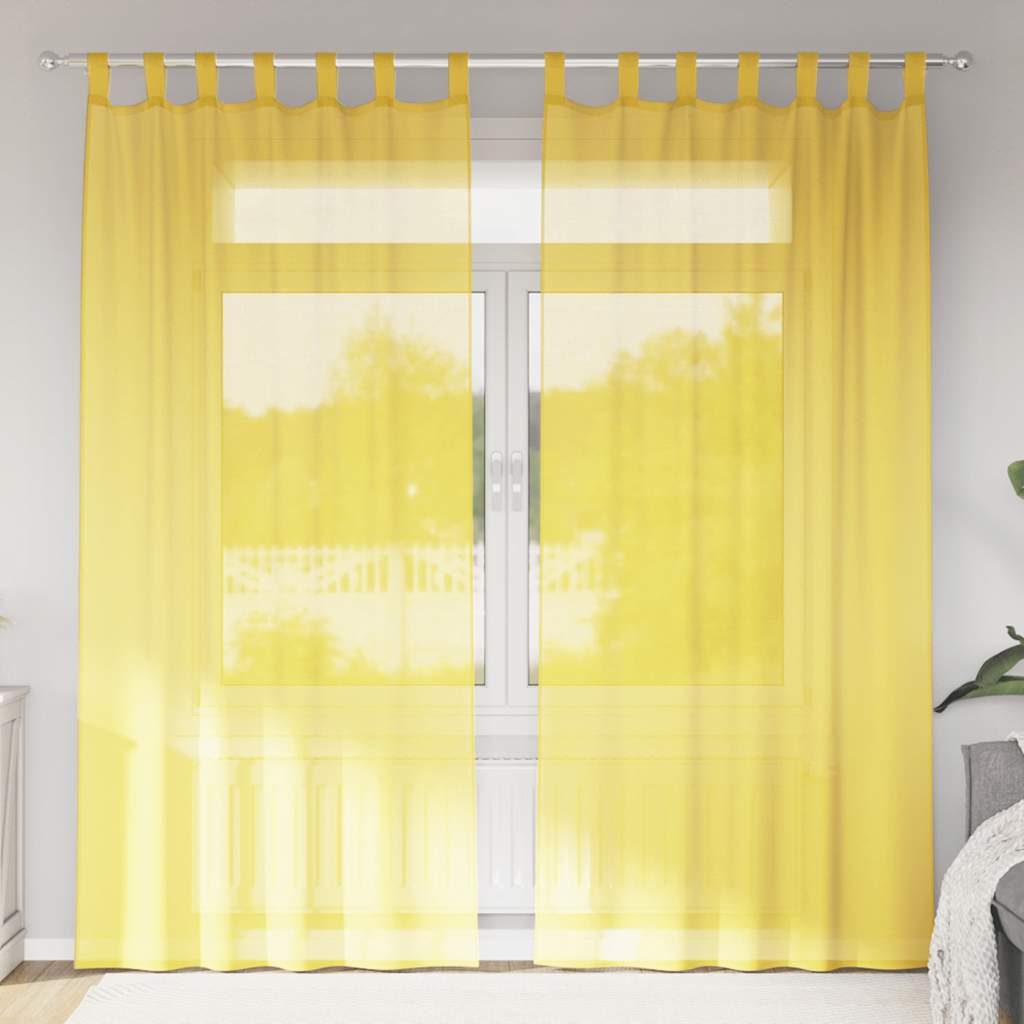 Voile Vorhänge mit Ösen 2 Stk. Apfelgrün 140x140 cm