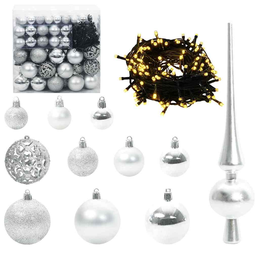 Künstlicher Weihnachtsbaum mit 150 LEDs mit Ständer Weiß 120 cm