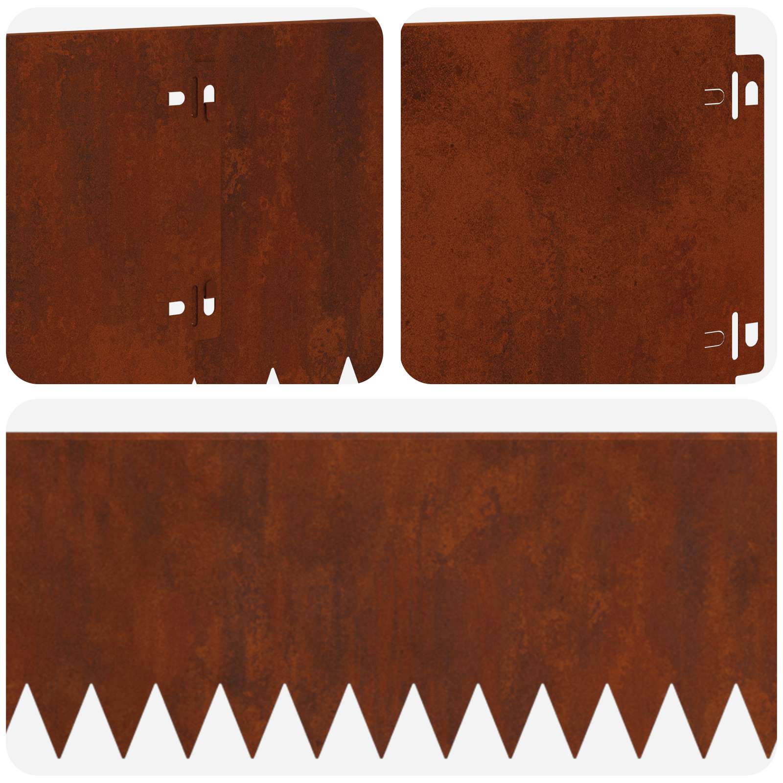 Raseneinfassung 10 pcs 103 x 10 cm Stahl Schwarz