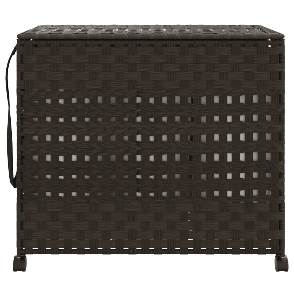 Wäschekorb mit Rollen 66x35x60 cm Rattan