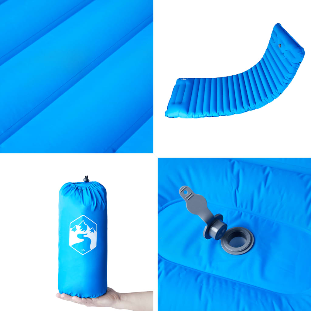 Selbstaufblasende Isomatte mit Kissen Grau