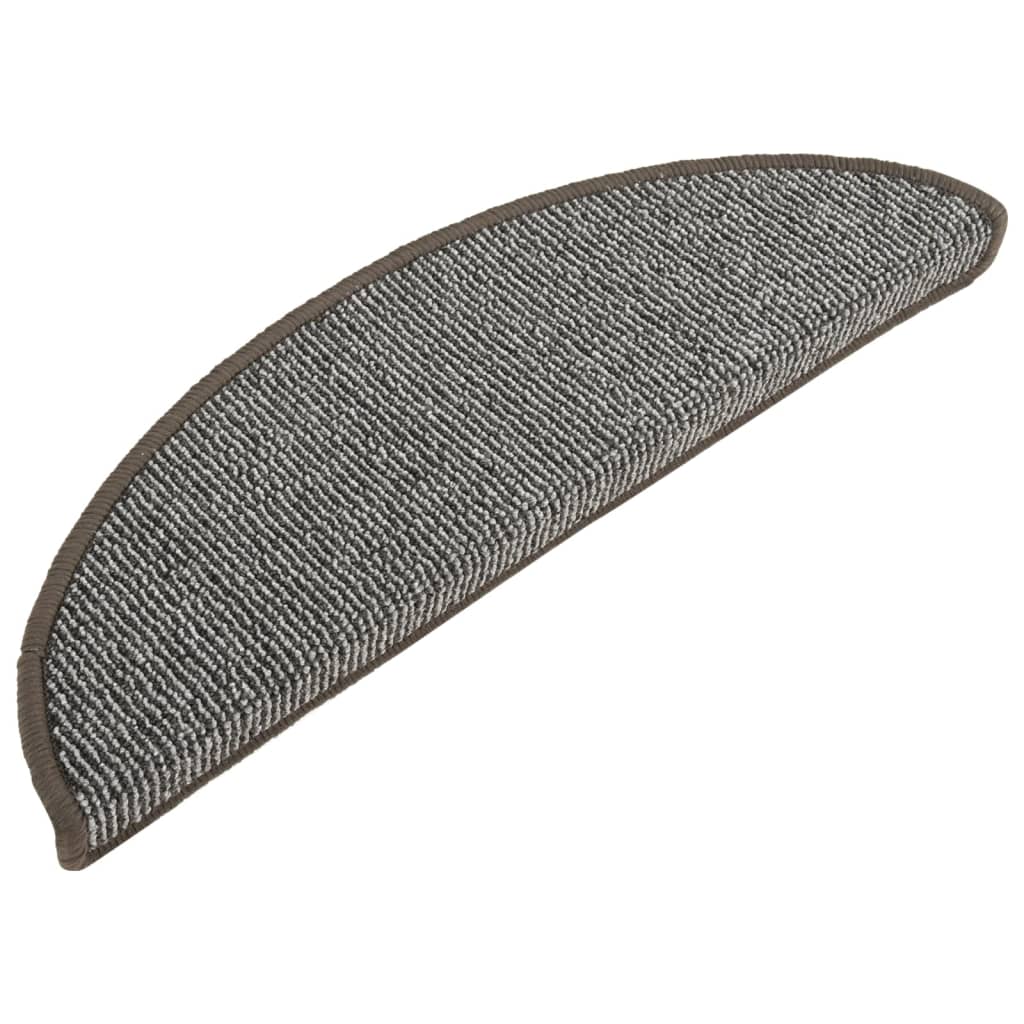 Stufenmatten 15 Stk. 56x17x3 cm Grau Halbrund