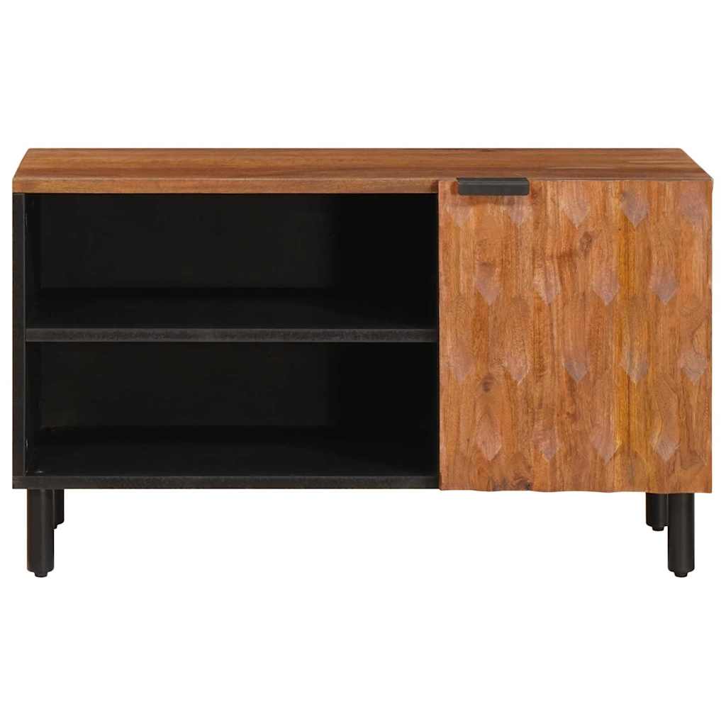 TV-Schränk mit Tür Weiße gewaschene Oberfläche 80 x 33 x 46 cm