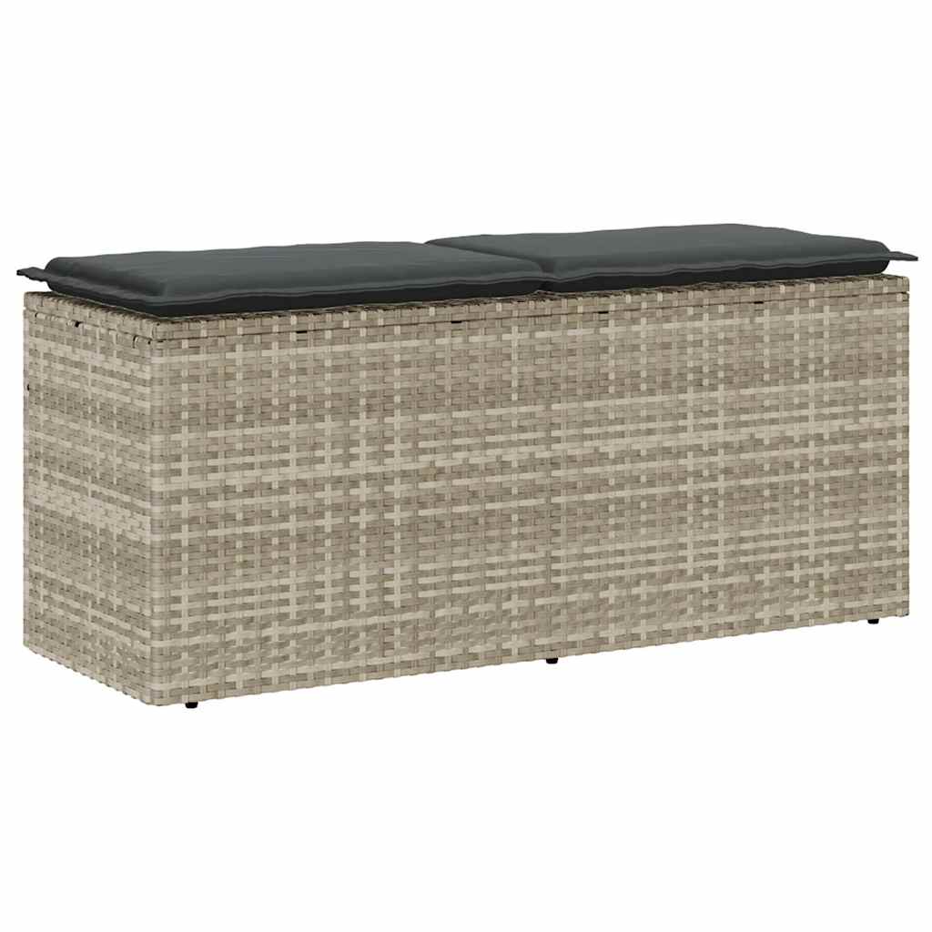 Gartenbank mit Kissen Schwarz 110x40x44 cm Poly Rattan