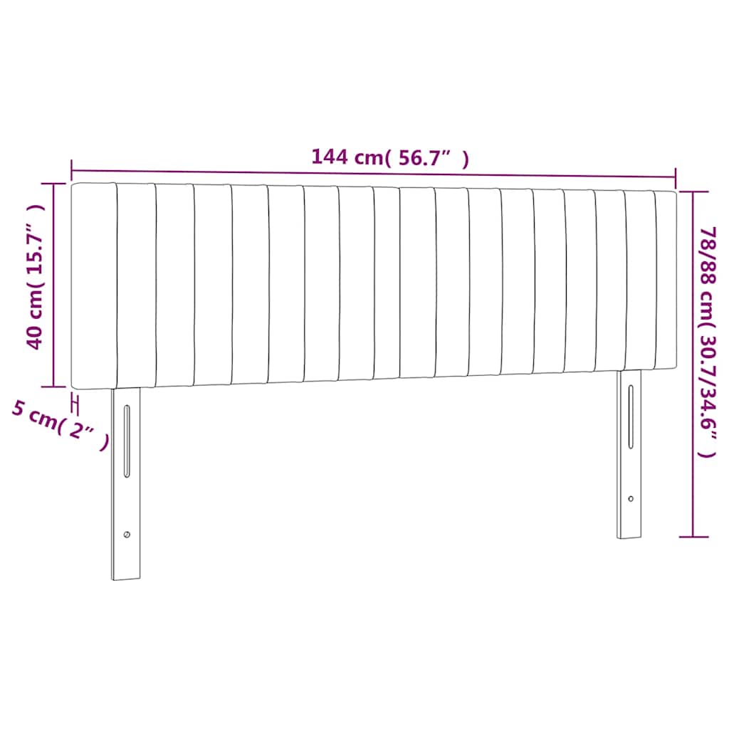 Kopfteil Hellgrau 80x5x118/128 cm Samt