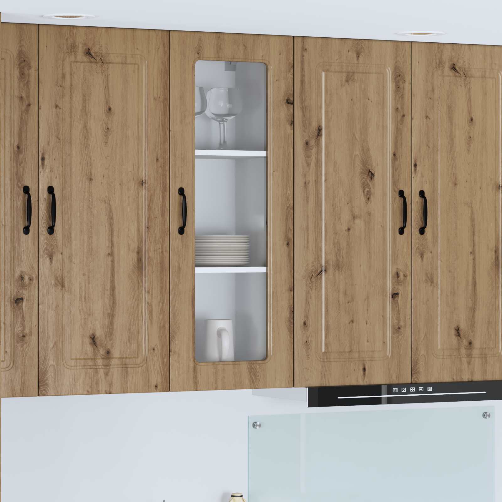 Herdumbauschränke 2 Stk. Kalmar Weiß Holzwerkstoff