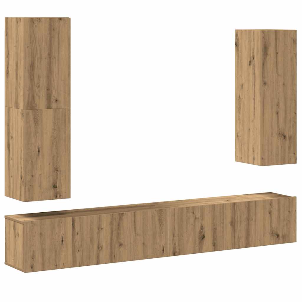 4-tlg. TV-Schrank-Set Weiß Holzwerkstoff