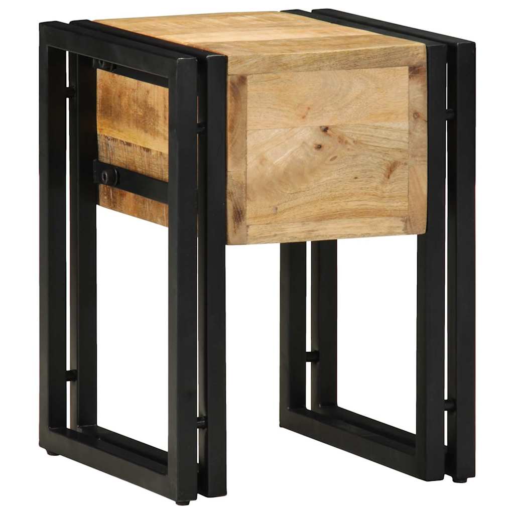 Beistelltisch mit Schubladen 40 x 40 x 50 cm Massivholz Mango