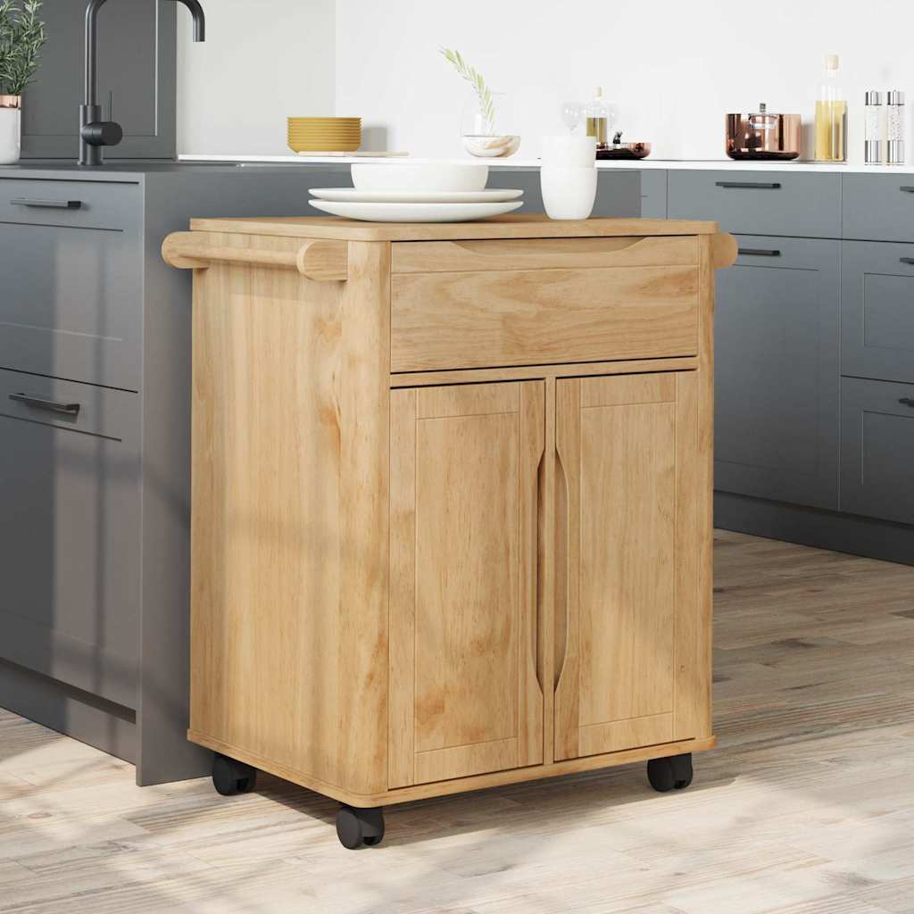 Küchentrolley FLORO Wachsbraun 72,5 x 45 x 80 cm