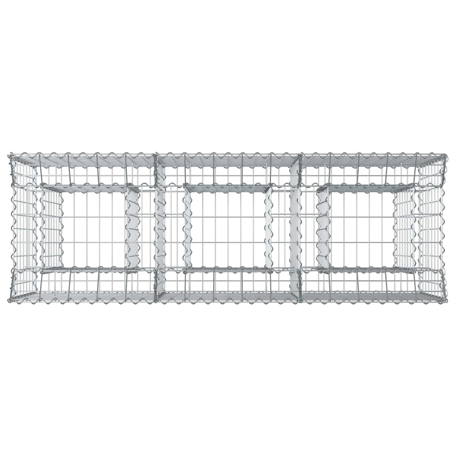 Gabionen-Hochbeet 2 pcs Silber