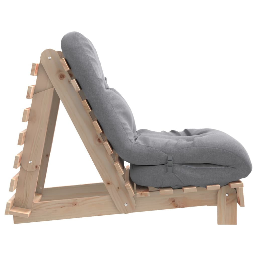 Futon Schlafsofa mit Matratze Braun 70x206x11 Massivholz Kiefer
