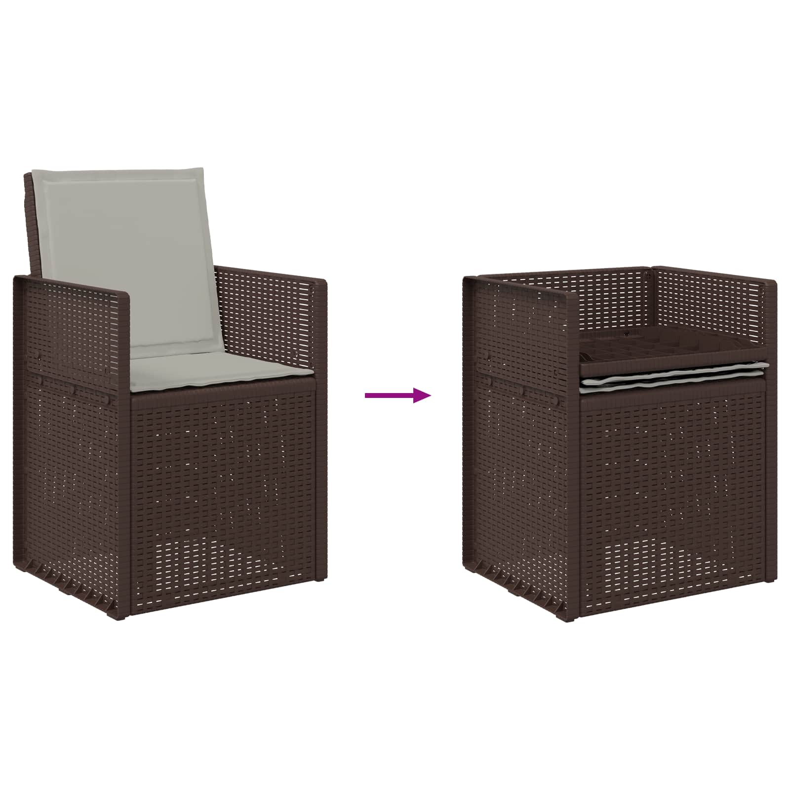 Garten Esszimmerstühle 2 pcs Weiß und Hellgrau PP