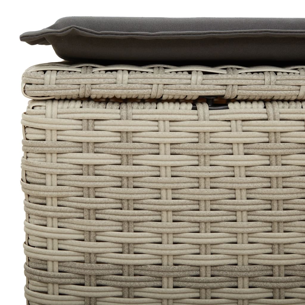 Gartenhocker mit Kissen Schwarz 55x55x37 cm Poly Rattan