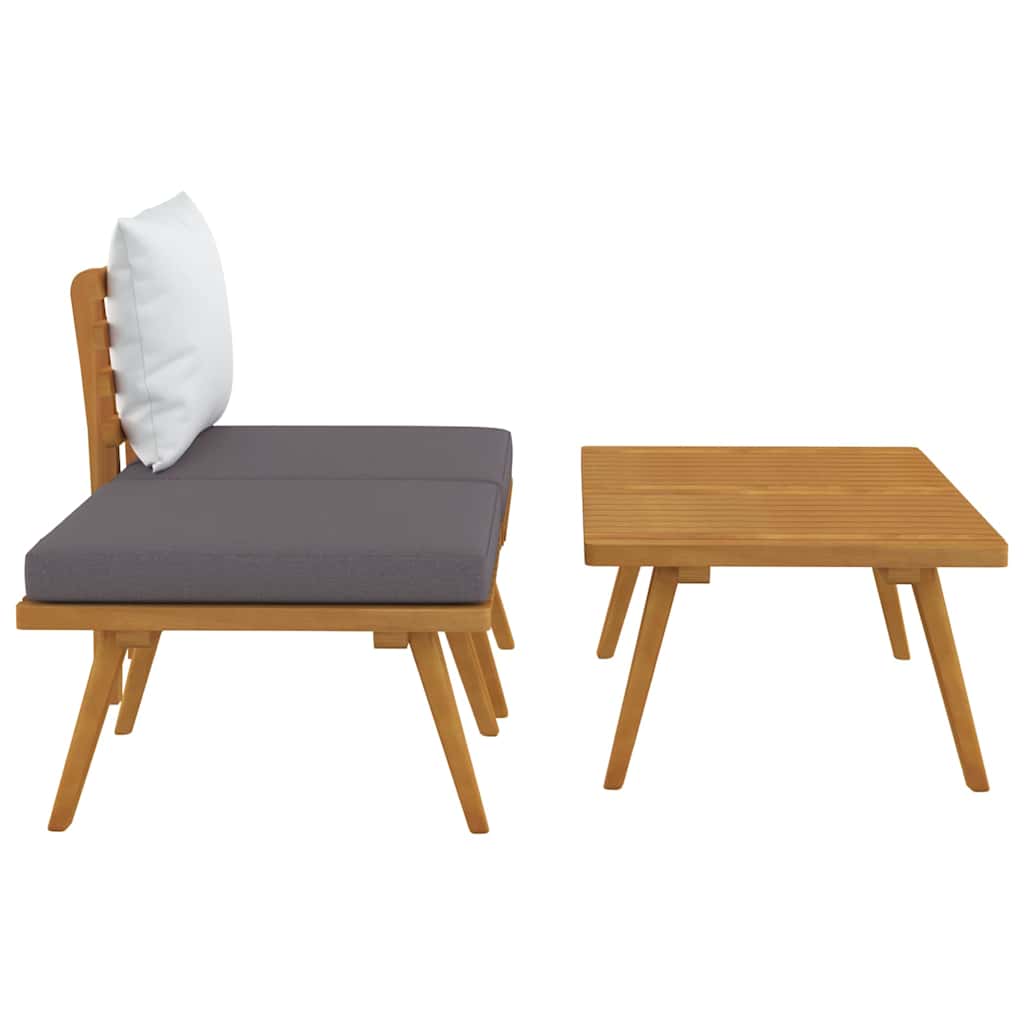 2-Sitzer-Gartensofa mit Kissen Massivholz Akazie