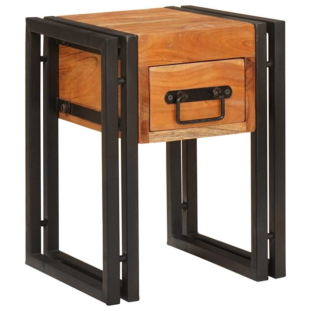 Beistelltisch mit Schubladen 40 x 40 x 50 cm Massivholz Mango