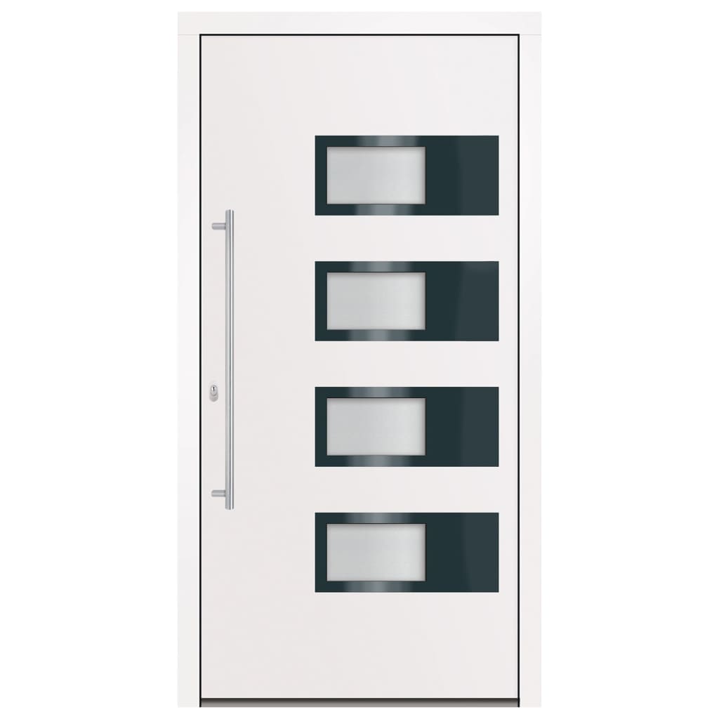 Haustür Anthrazit 100x210 cm Aluminium und PVC
