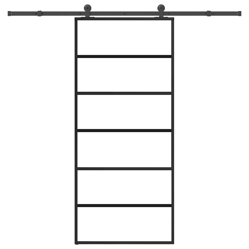 Schiebetür mit Beschlag 76x205 cm ESG-Glas & Aluminium