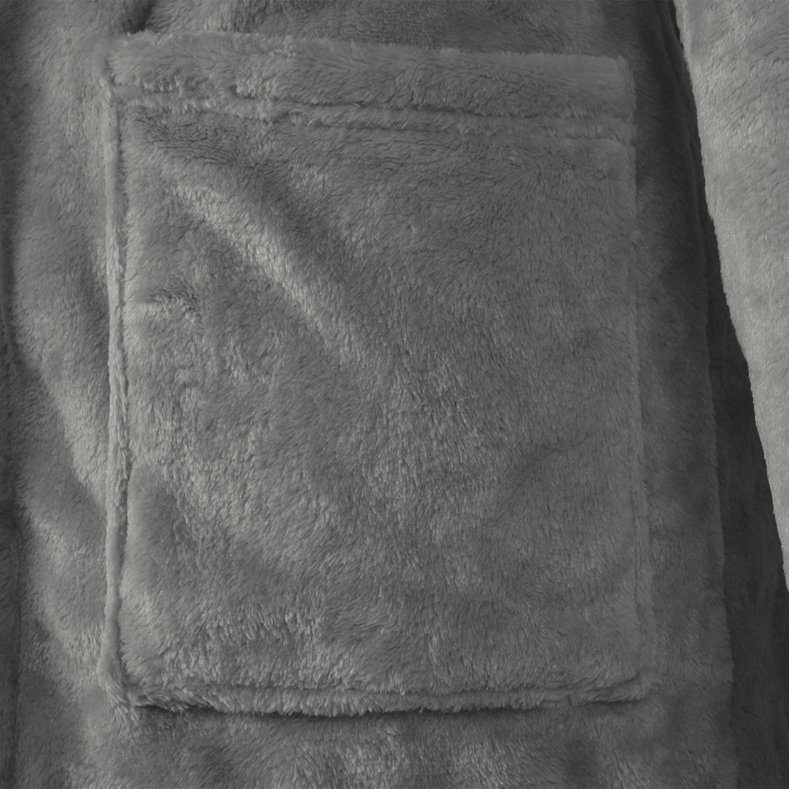 Bademantel Hoodie Beige S Flanell