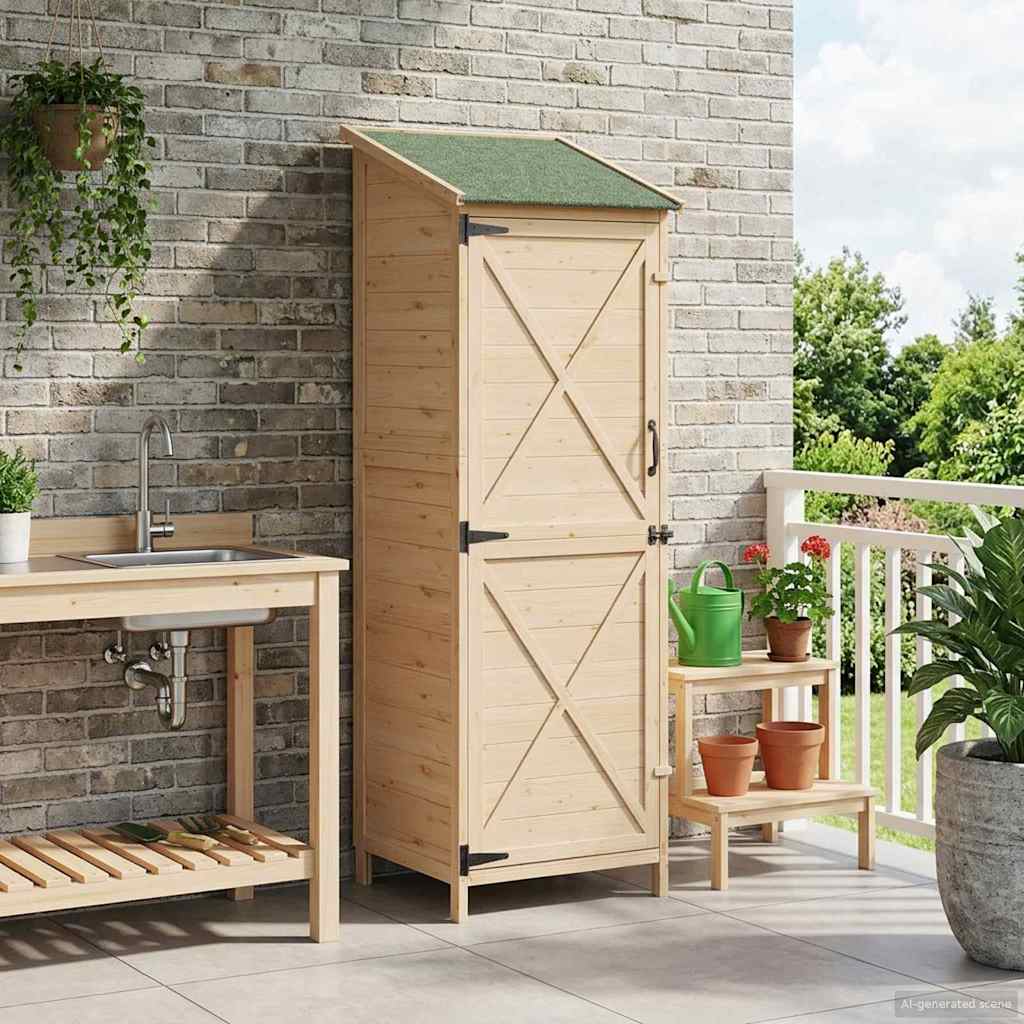 Gartenschuppen Natur 59,5 x 56 x 113,5 cm Massivholz aus Fichte