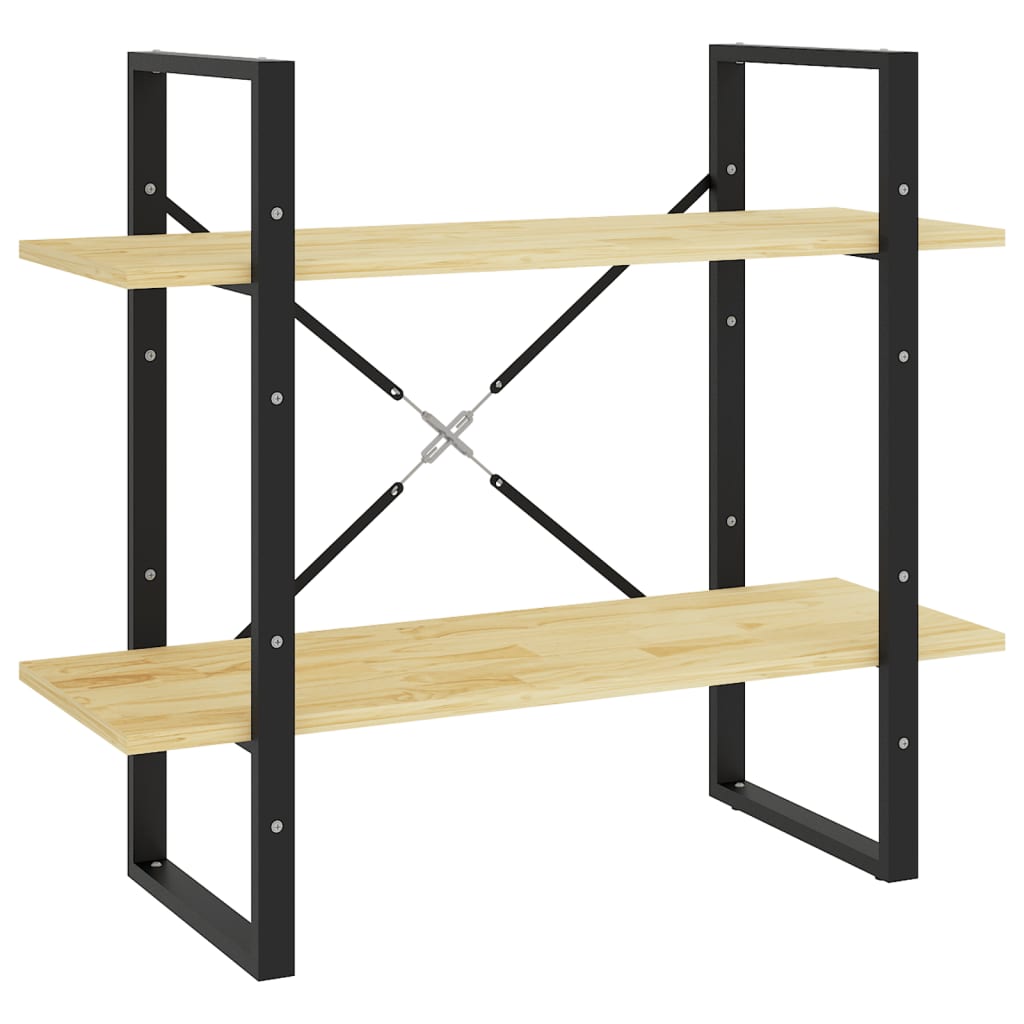 Bücherregal 2 Fächer Weiß 80x30x70 cm Holzwerkstoff