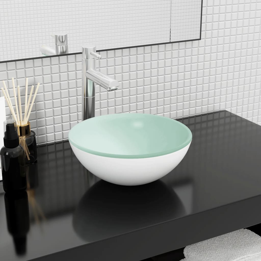 Waschbecken Hartglas 35x12 cm Transparent