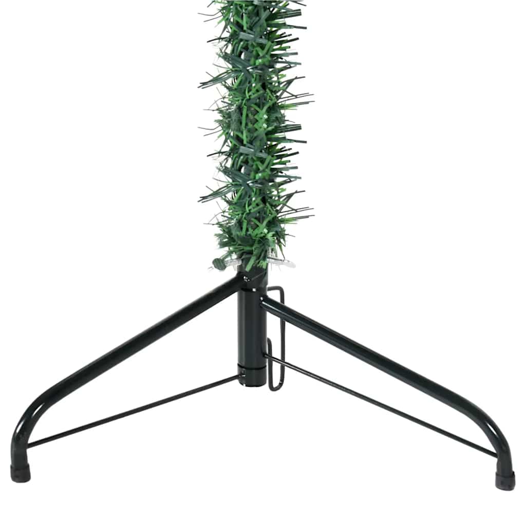 Künstlicher Halb-Weihnachtsbaum mit Ständer Schlank Weiß 180 cm