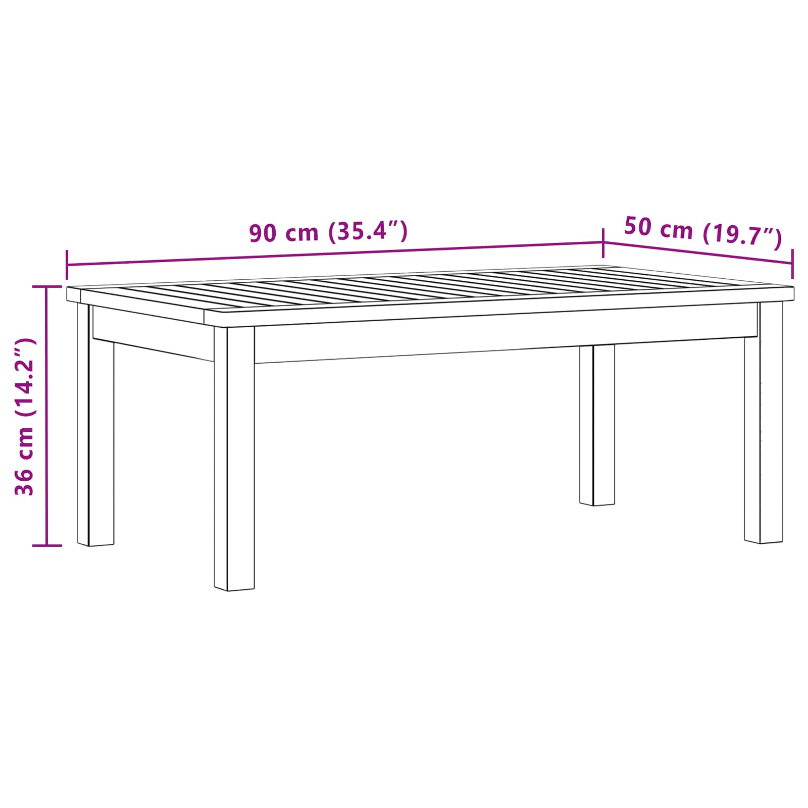 Couchtisch Helles Akazienholz 45 x 45 x 36 cm Massivholz Akazie