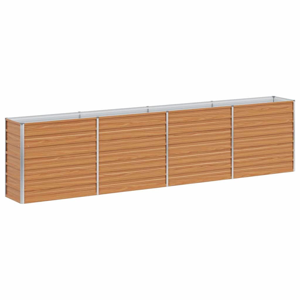 Hochbeet Hellbraun 100 x 100 x 77 cm Verzinkter Stahl