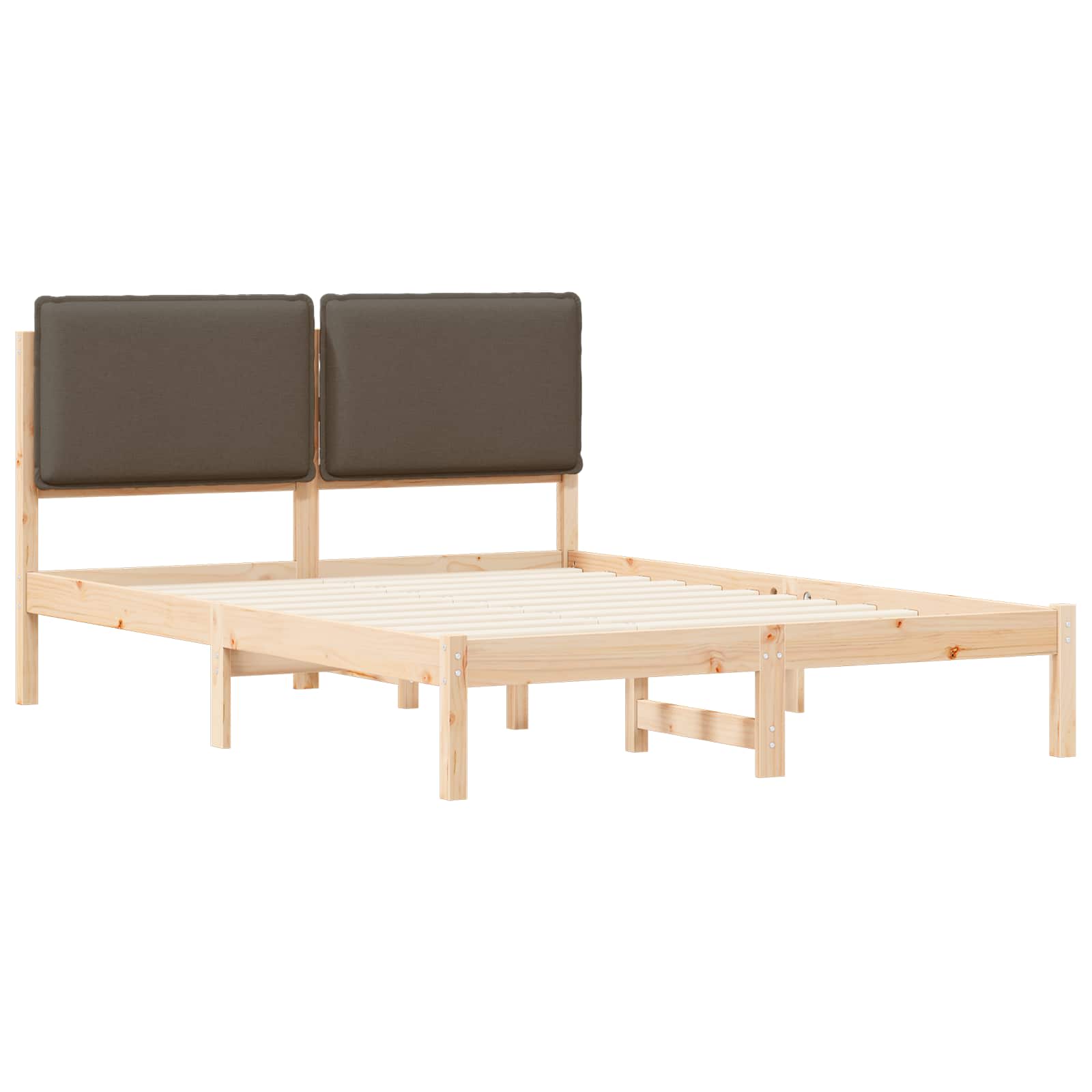 Bettgestell mit gepolstertem Kopfteil Hellgrau 200 x 200 cm