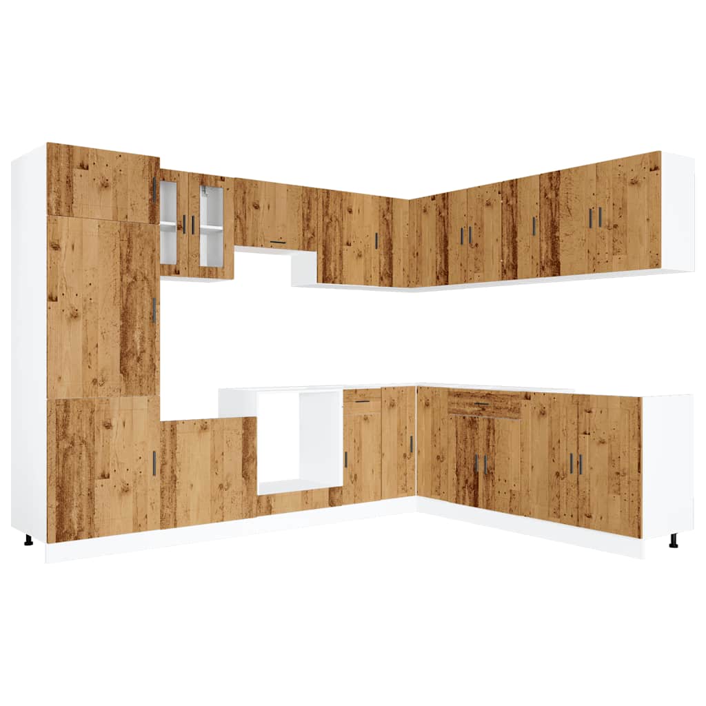 14-tlg. Küchenschrank-Set Porto Weiß Holzwerkstoff