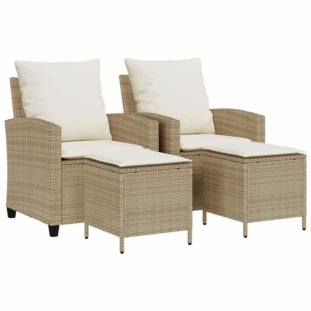 4-tlg. Garten-Sofagarnitur mit Kissen Schwarz Poly Rattan