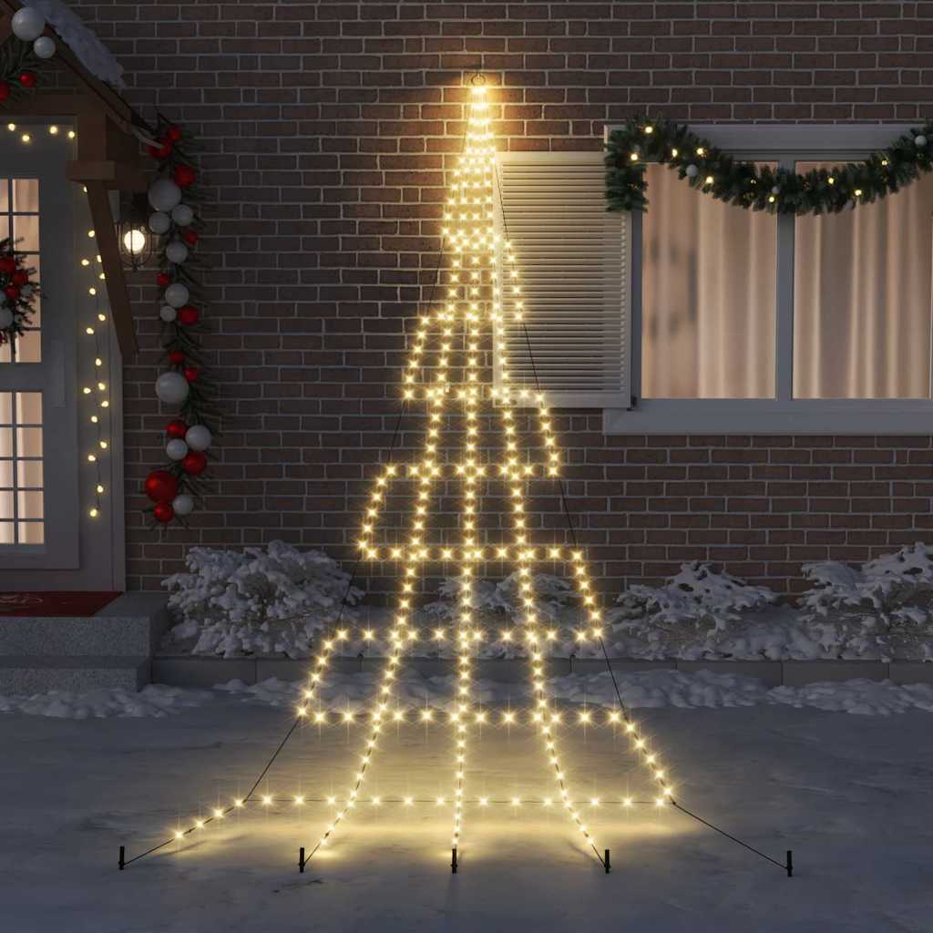 LED Weihnachtsbaum mit Erdspießen Warmes Weiß 182 cm Metall