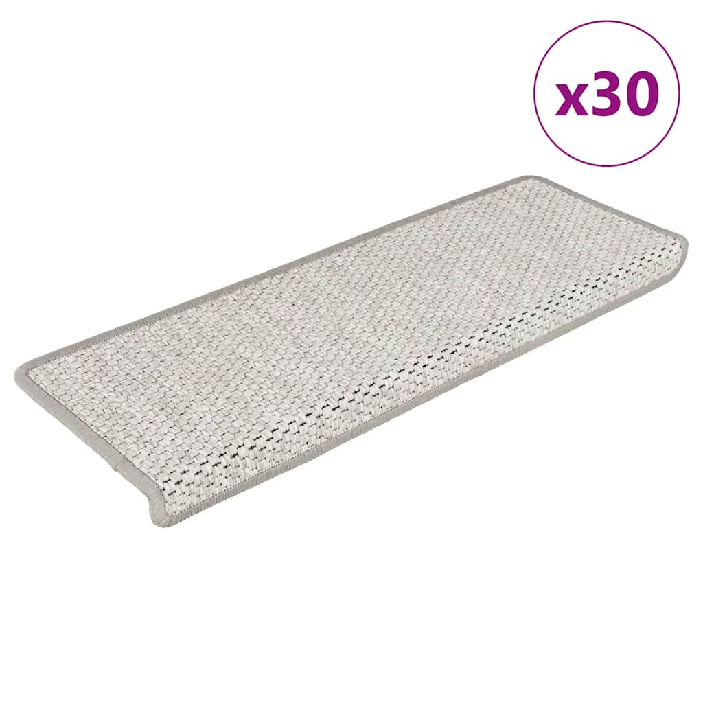 Treppenmatten Selbstklebend Sisal-Look 15 Stk. 65x21x4 Platina