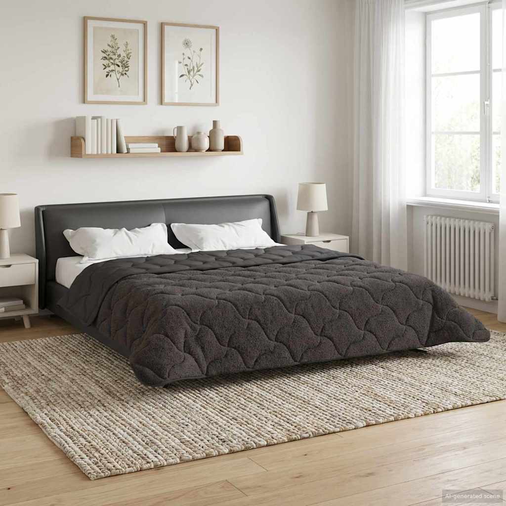 Winterbettdecke Gepolstert Anthrazit 135 x 200 cm