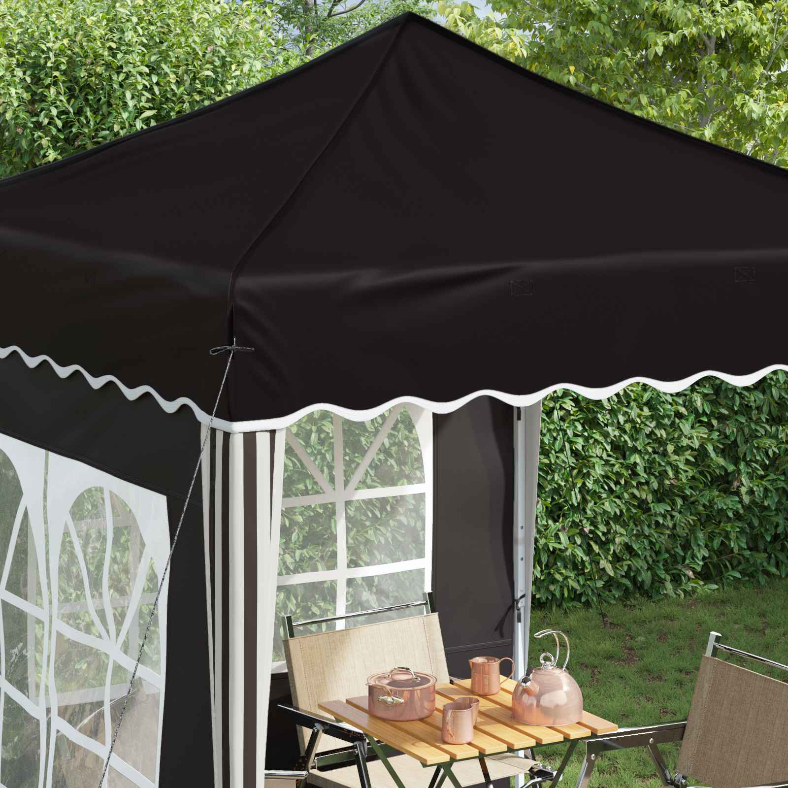 Pop-up Partyzelt 195 x 195 x 245 cm Creme Oxford-Stoff