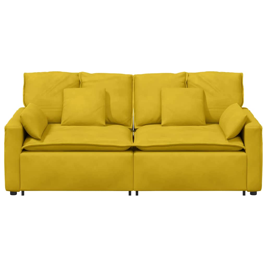 Modulares Sofa mit Kissen Blau