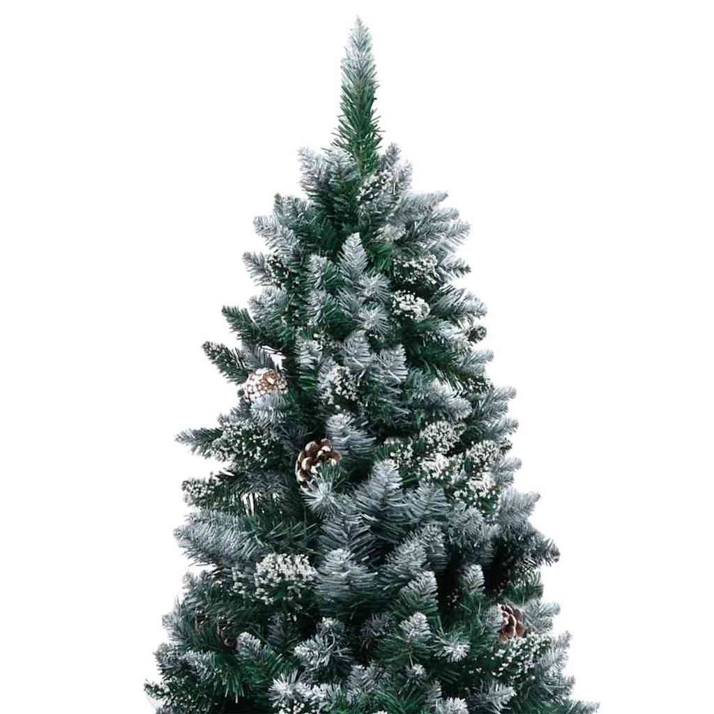 Künstlicher Weihnachtsbaum mit LEDs Kugeln Zapfen 150 cm