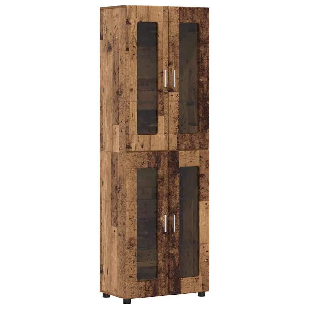 Highboard mit Regal FLORIN Weiß 60 x 35 x 182 cm Holzwerkstoff
