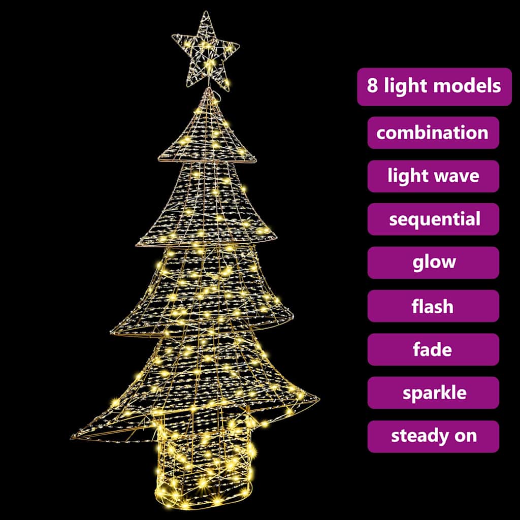 Weihnachtsbaum mit 120 LEDs Warmweiß 120,5 cm PET