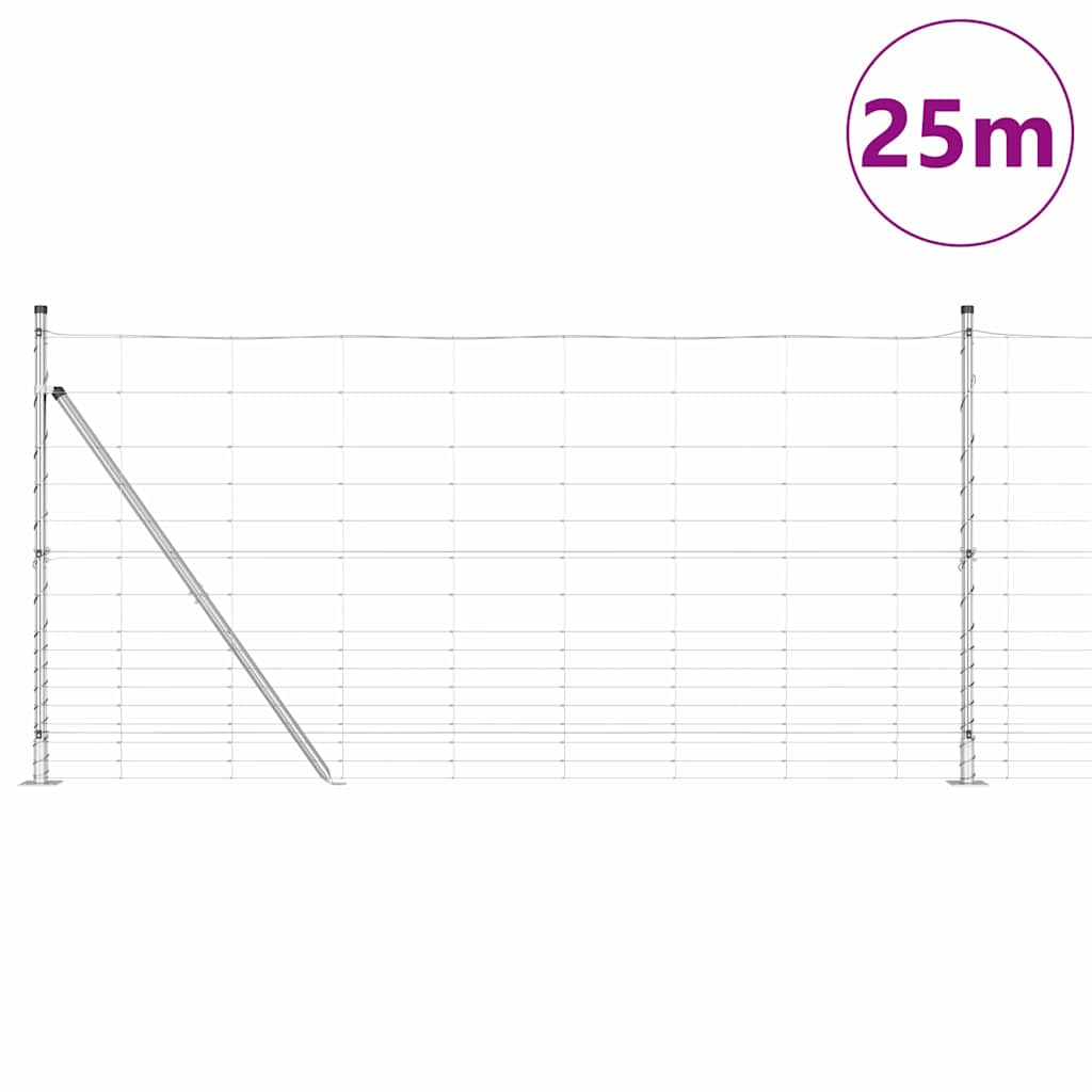 Ground Fix Geschweißter Drahtzaun 25 x 0,8 m Silber Netz