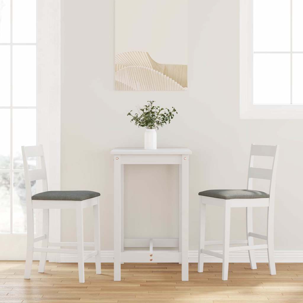 Barhocker mit Kissen 2 Stk. Braun Massivholz Gummibaum