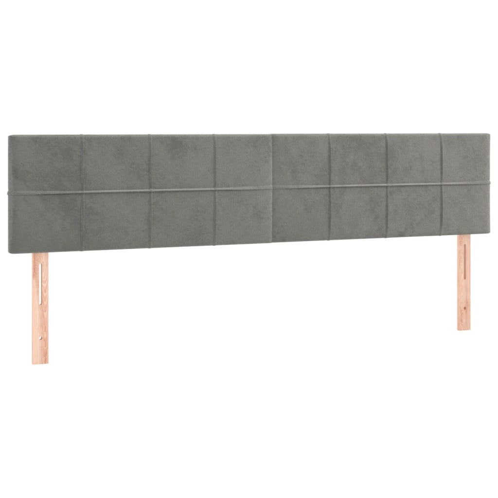 Kopfteil Hellgrau 80x5x118/128 cm Samt