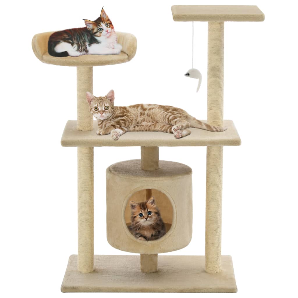 Katzen-Kratzbaum Sisal 95 cm Grau