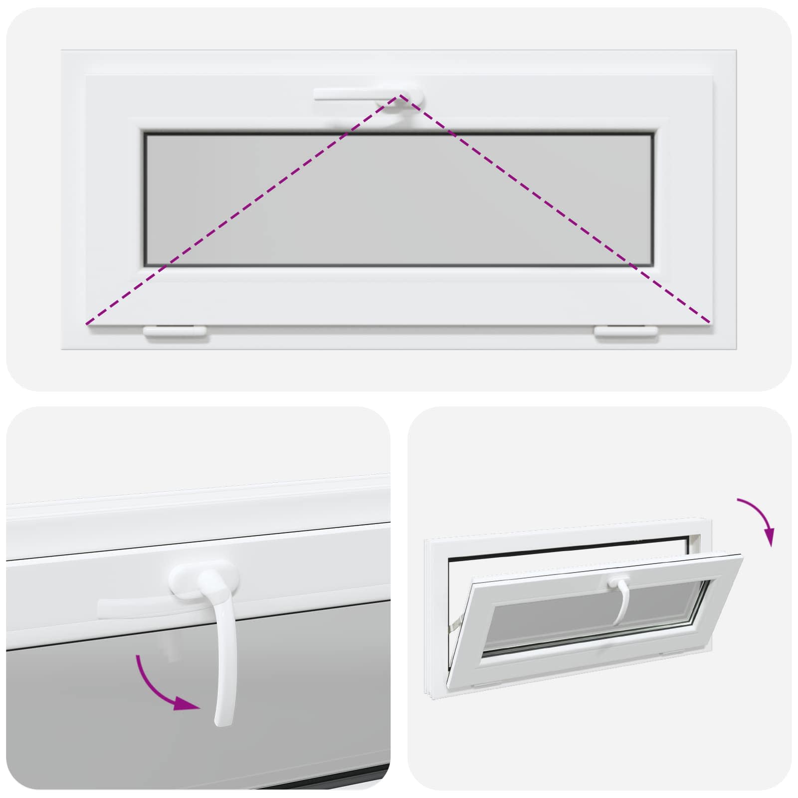 Kellerfenster RISOR 60 x 40 cm PVC und Glas Weiß